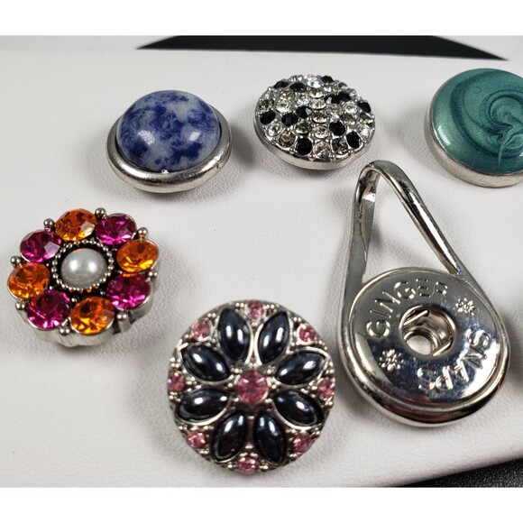 Ginger Snap Pendant with Set of 7 Cluster Rhinestone 18-20mm Fit Ginger Charms - Picture 3 of 11